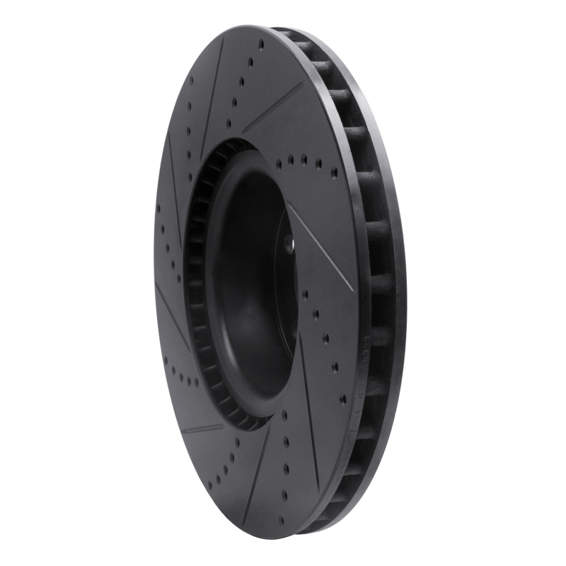 Land Rover Range Rover Brake Rotor (1) - Front Right - R1 Concepts - Drilled & Slotted - Black - `10-`12